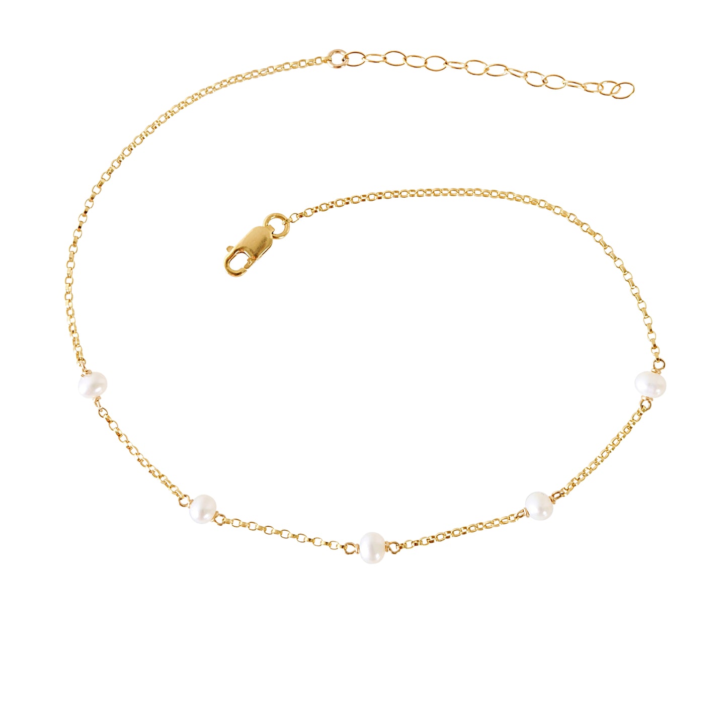 LUNA Pearl Anklet in 14k Gold