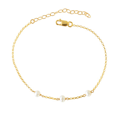 Pearl Bracelet with 14k Gold Chain · LUNA