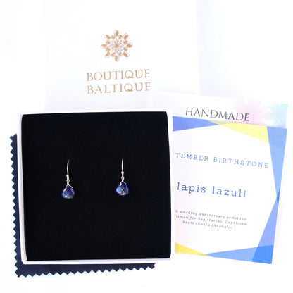 Lapis Lazuli Earrings in 14k Gold