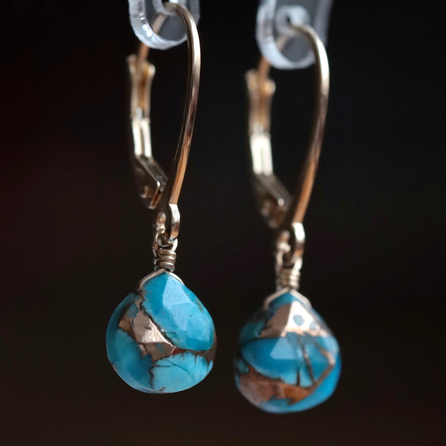 Mojave Turquoise Earrings in 14k Gold