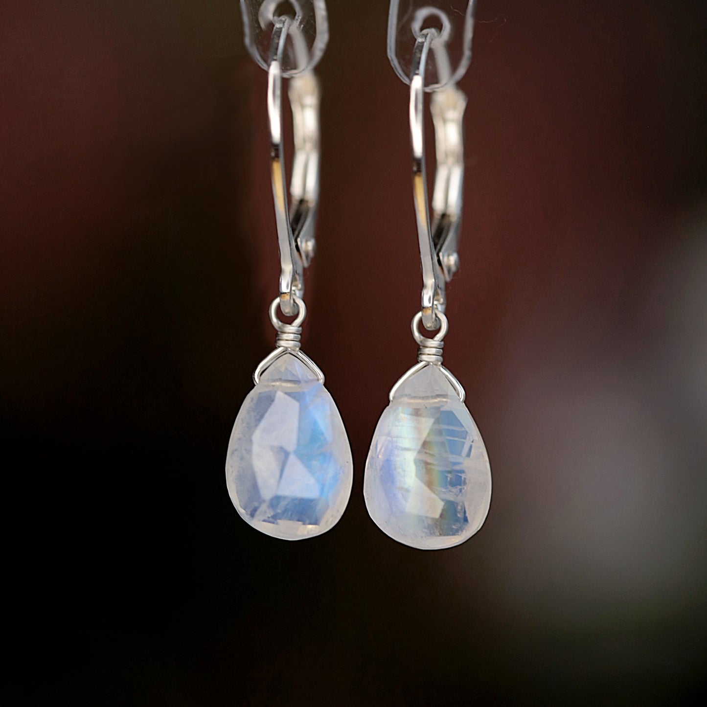 Rainbow Moonstone Earrings