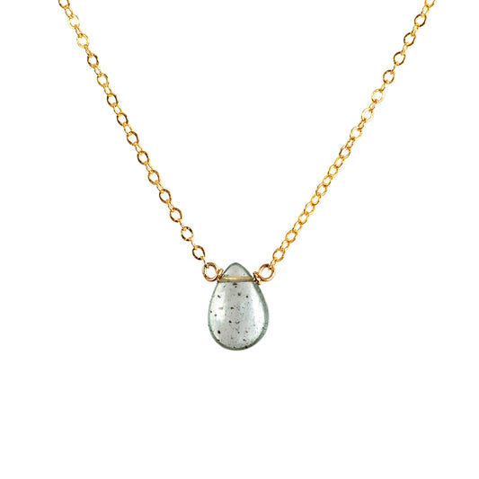 Tiny Moss Aquamarine Necklace