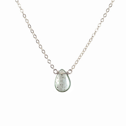 Tiny Moss Aquamarine Necklace