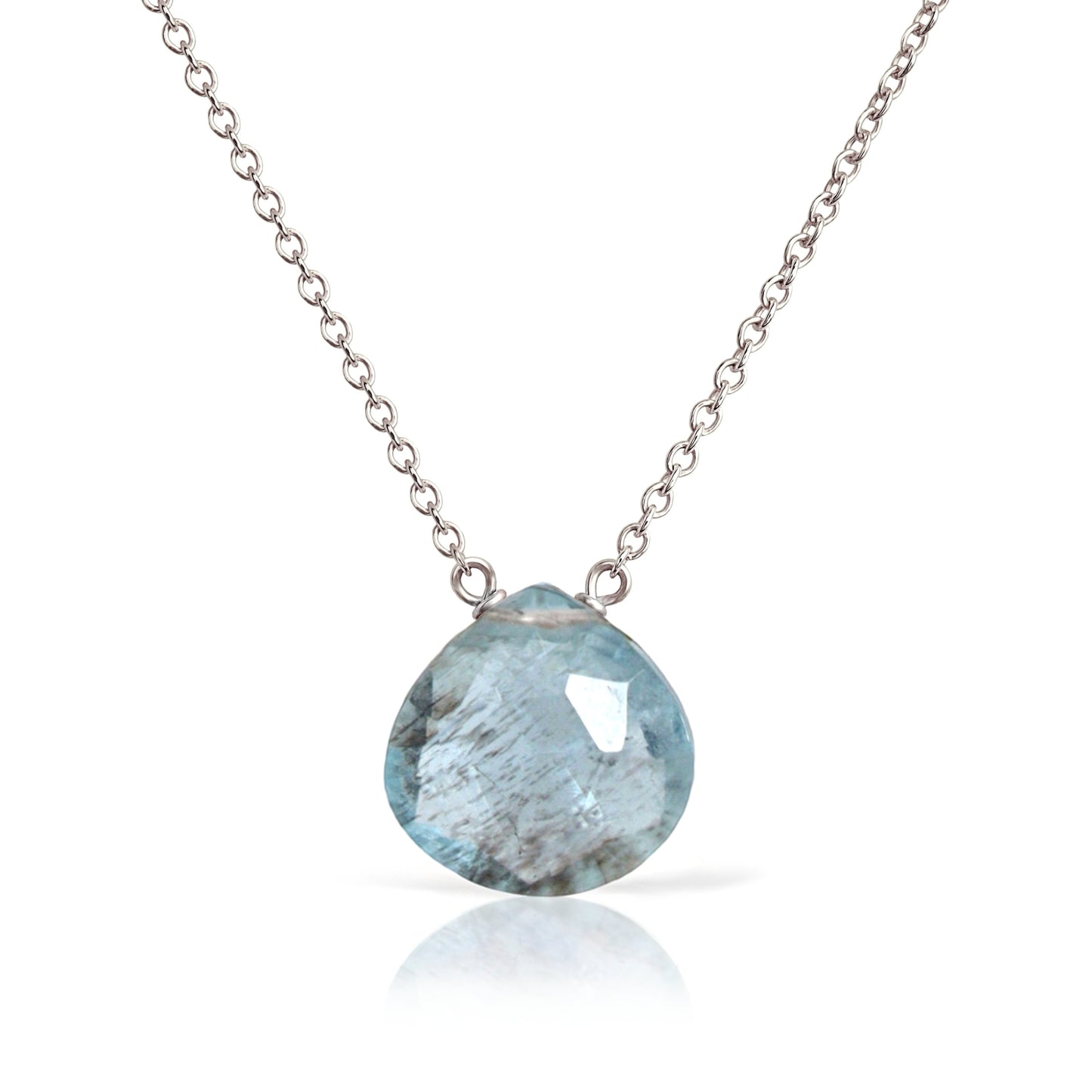 Moss Aquamarine Necklace in 14k Gold