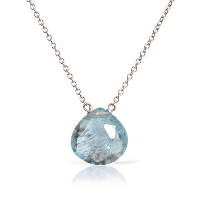 Moss Aquamarine Necklace in 14k Gold