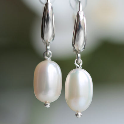 Pearl Huggie Earrings