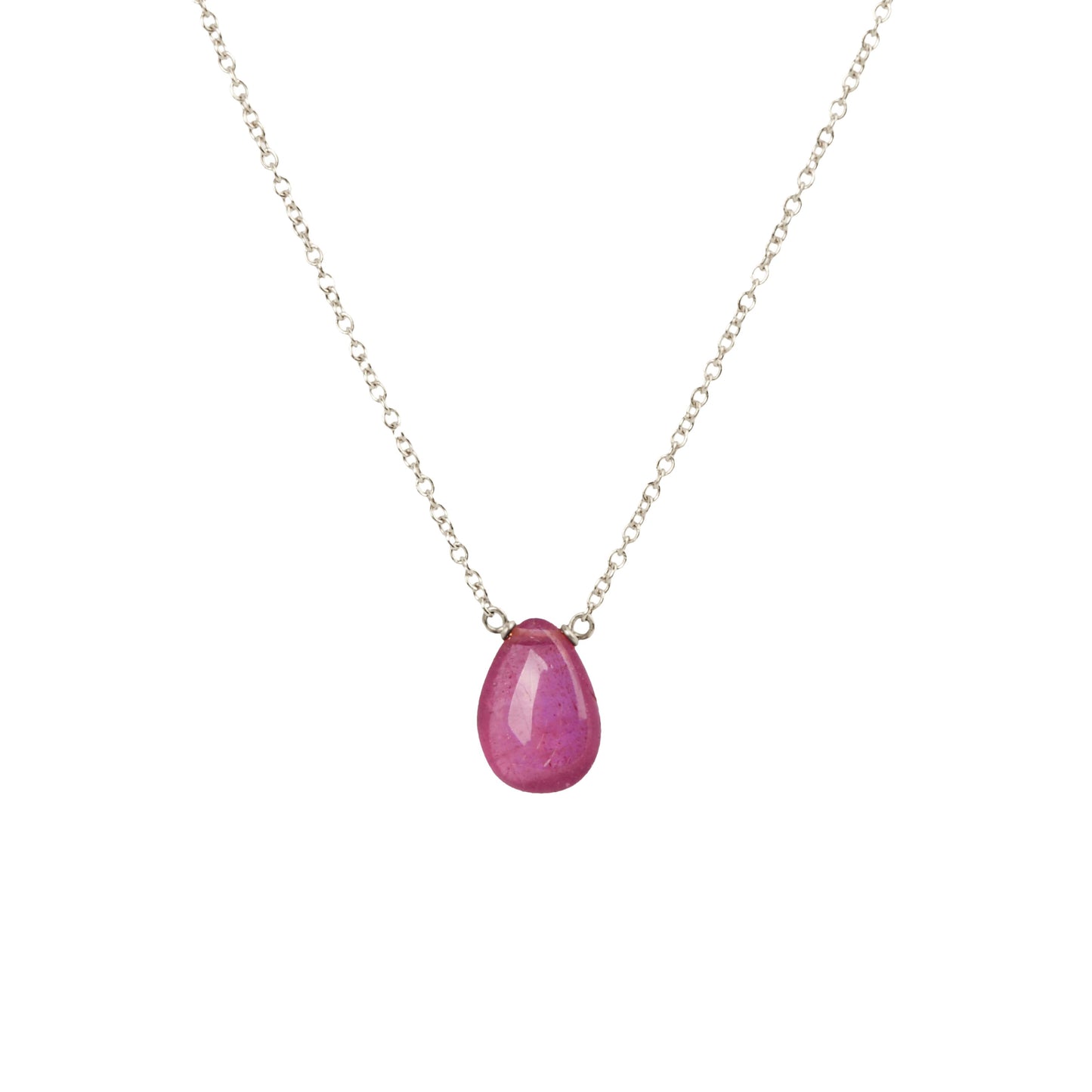 Pink Sapphire Necklace in white gold