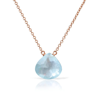 14k Rose Gold Aquamarine Necklace