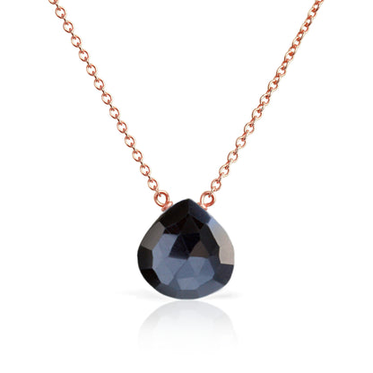 14k Rose Gold Black Tourmaline Necklace