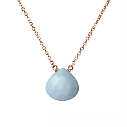 Blue Opal Necklace in 14k Gold