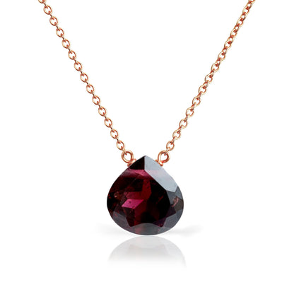 14k Rose Gold Garnet Necklace