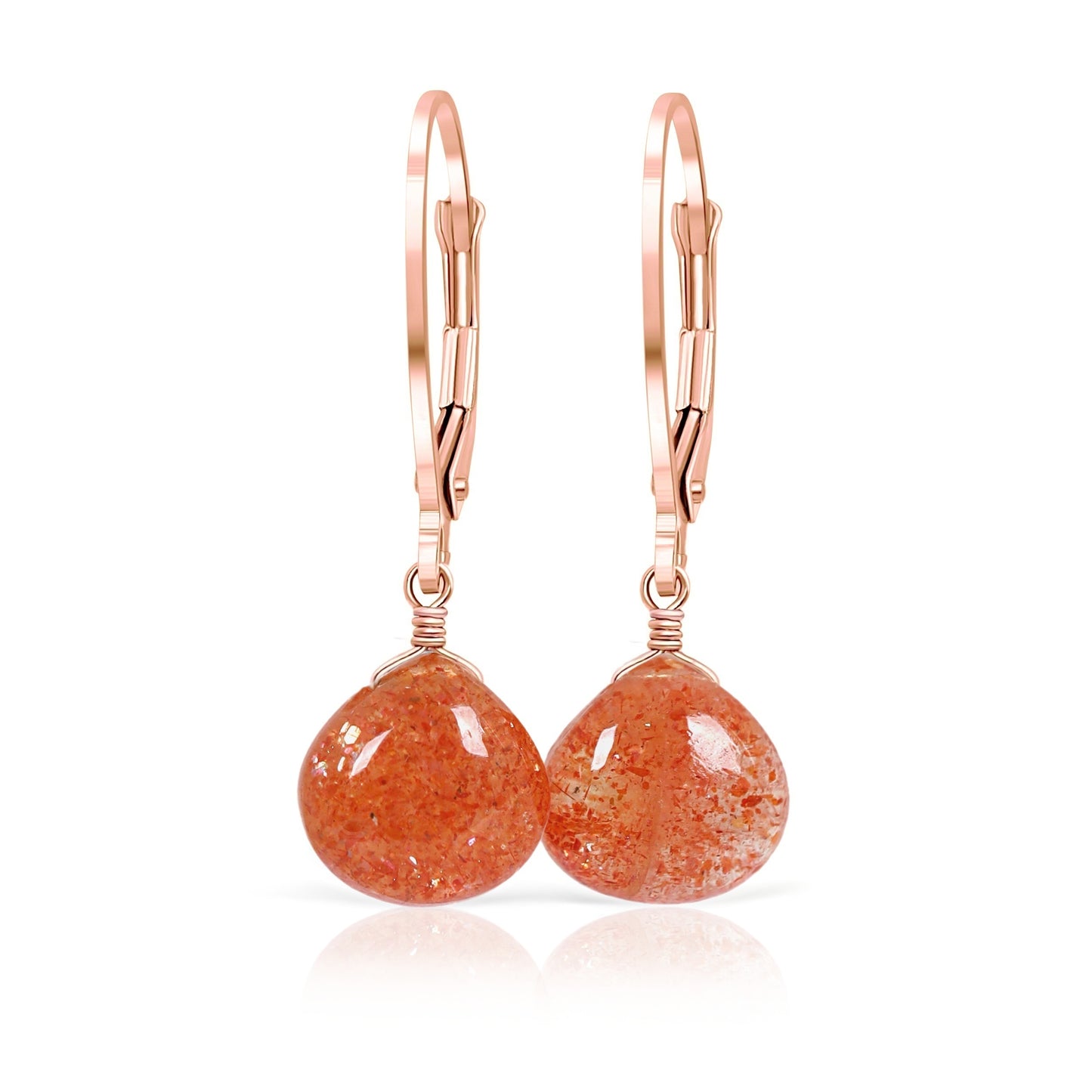 Sunstone Earrings in 14k Gold