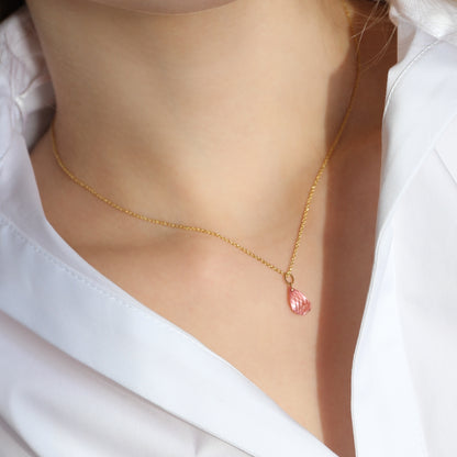 Pink Topaz Drop Necklace