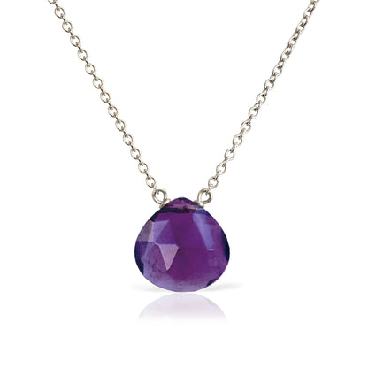 14k White Gold Amethyst Necklace