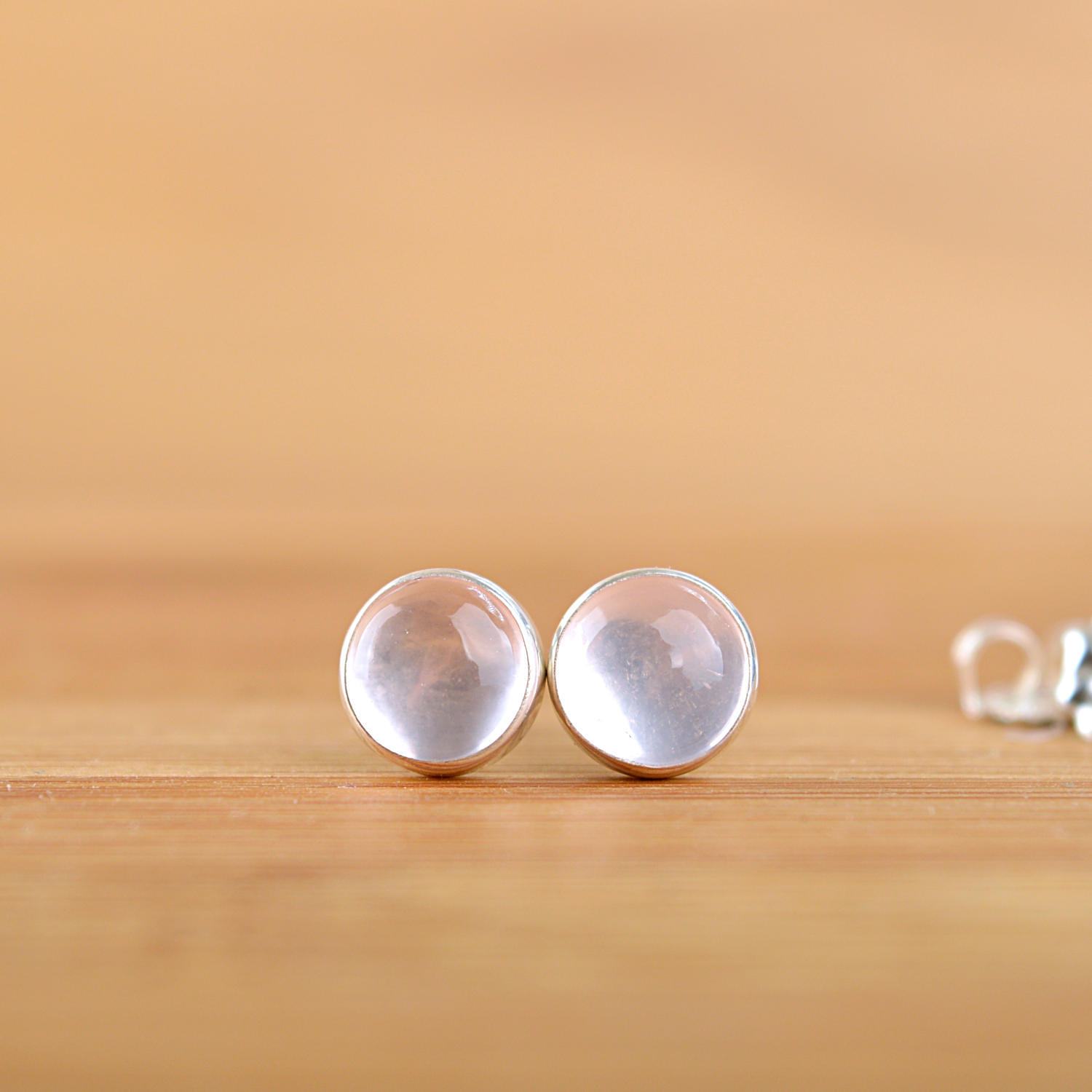 Rose Quartz Stud Earrings - Boutique Baltique