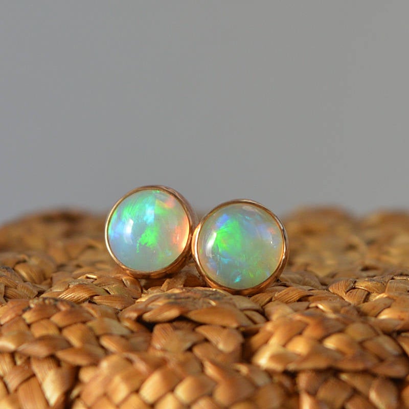 Ethiopian Opal Stud Earrings - Boutique Baltique