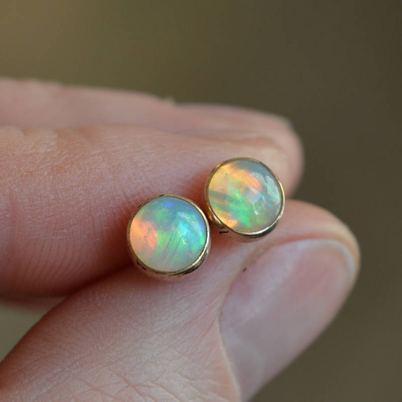 Ethiopian Opal Stud Earrings - Boutique Baltique