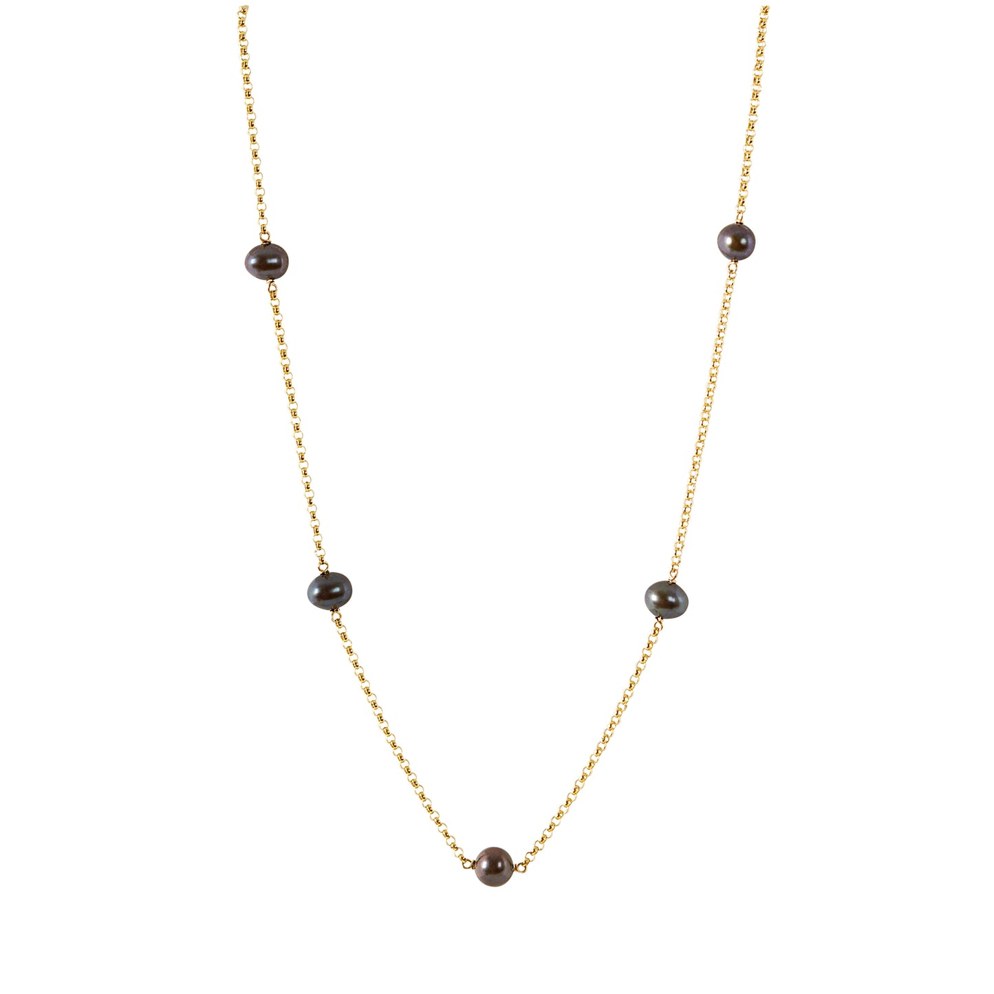 JUNO Black Pearl Necklace - Classic Pearl Choker, June Birthstone in 14k Solid Gold, Rose Gold or Sterling Silver