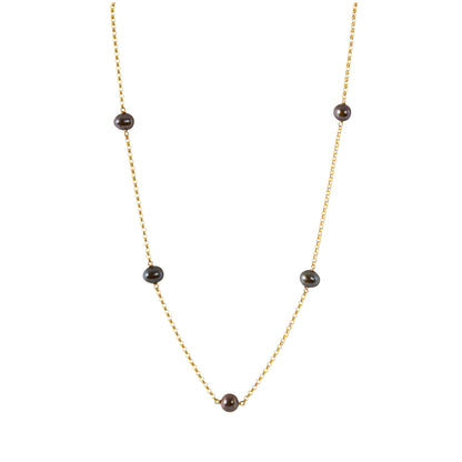 JUNO Black Pearl Necklace - Classic Pearl Choker, June Birthstone in 14k Solid Gold, Rose Gold or Sterling Silver