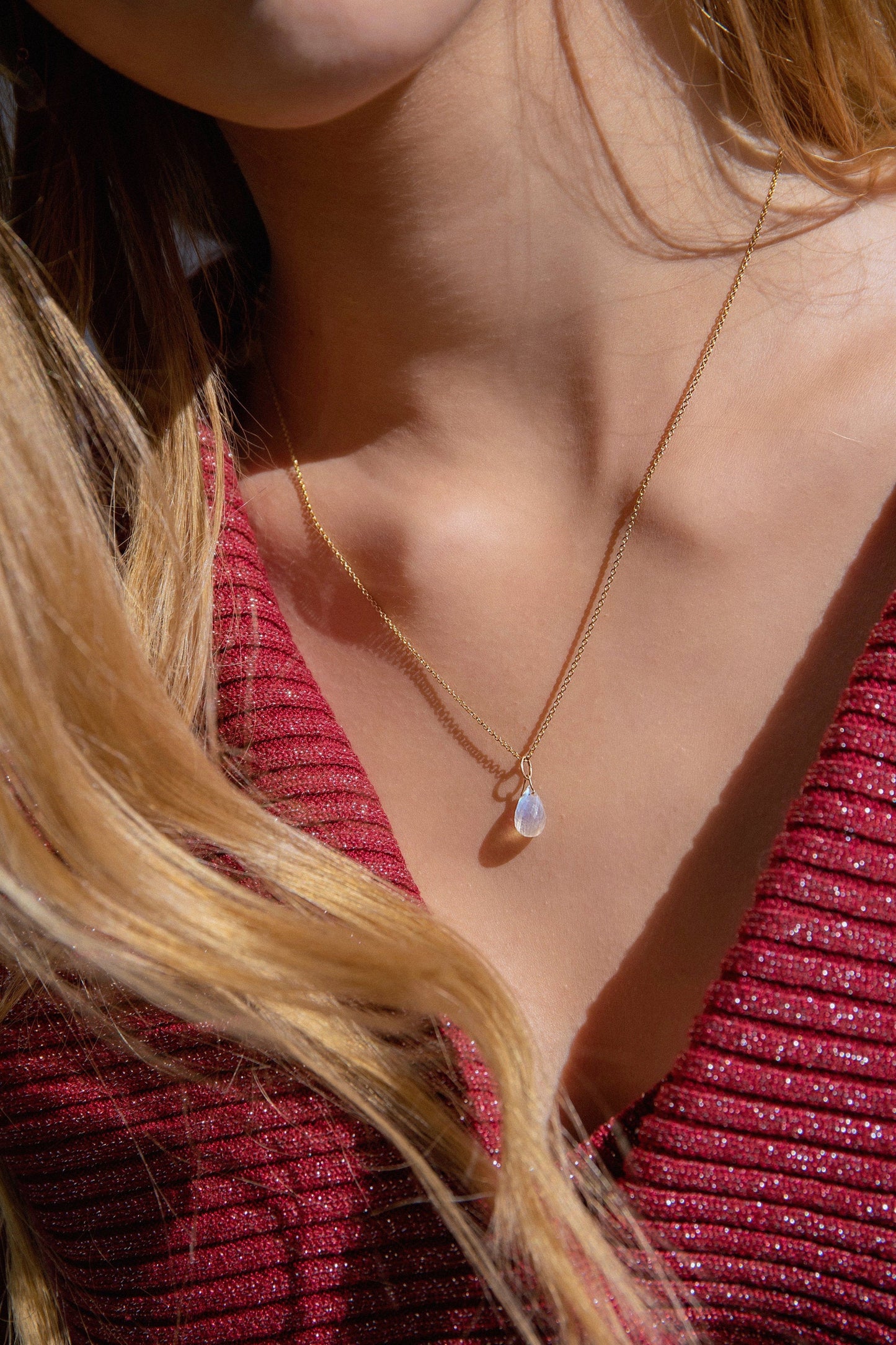 Rainbow Moonstone Drop Necklace - Boutique Baltique