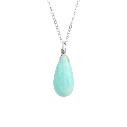 Large Amazonite Pendant Necklace - Boutique Baltique